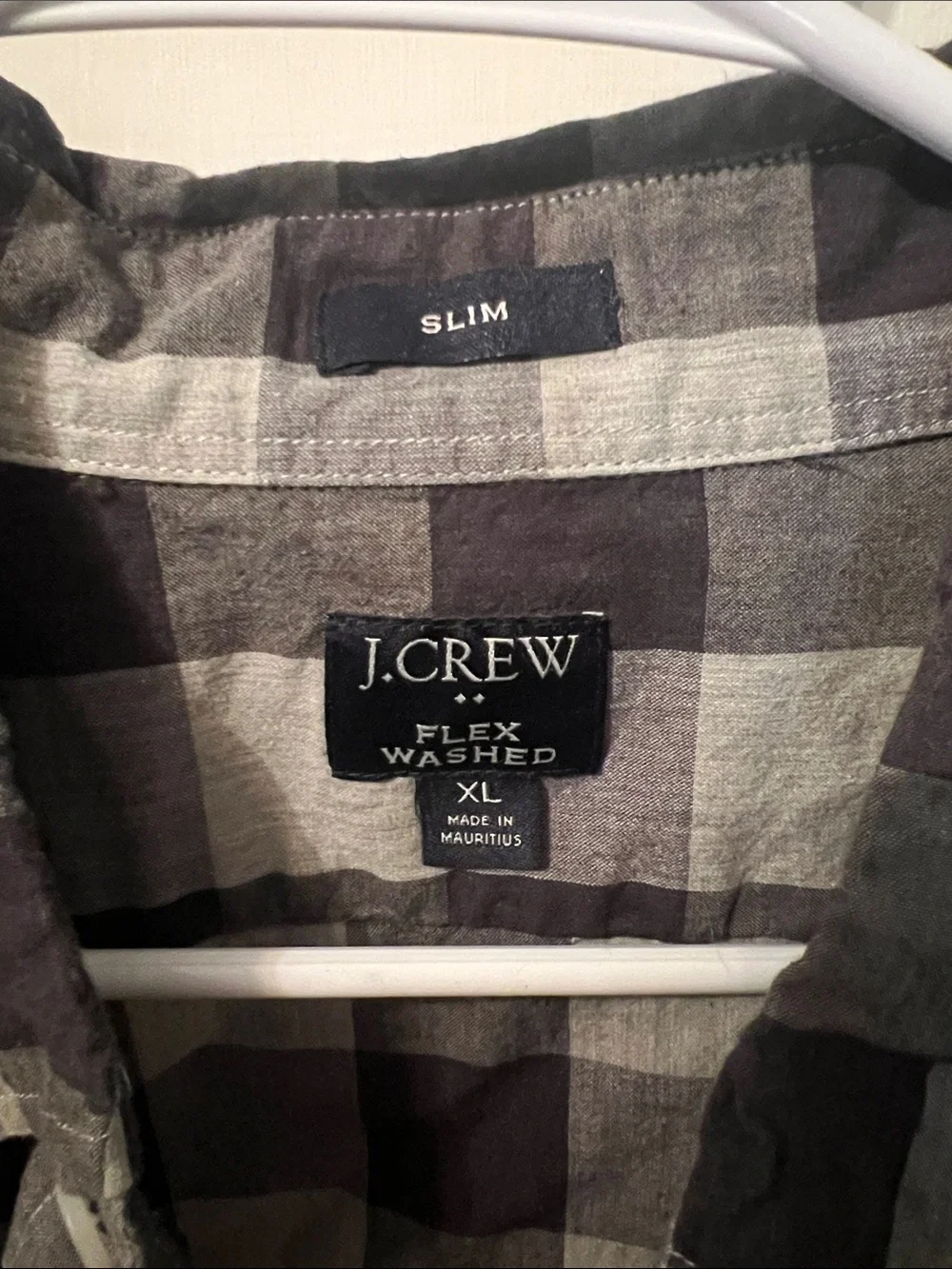 J. Crew Black and Gray Plaid Button-Down Shirt